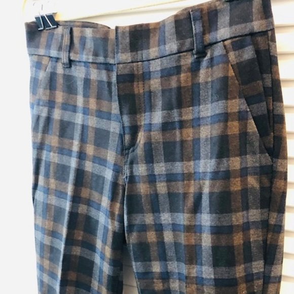 KUT Diana Skinny Stretch Plaid Pants Autumn Colors Sz 0 - Picture 2 of 10